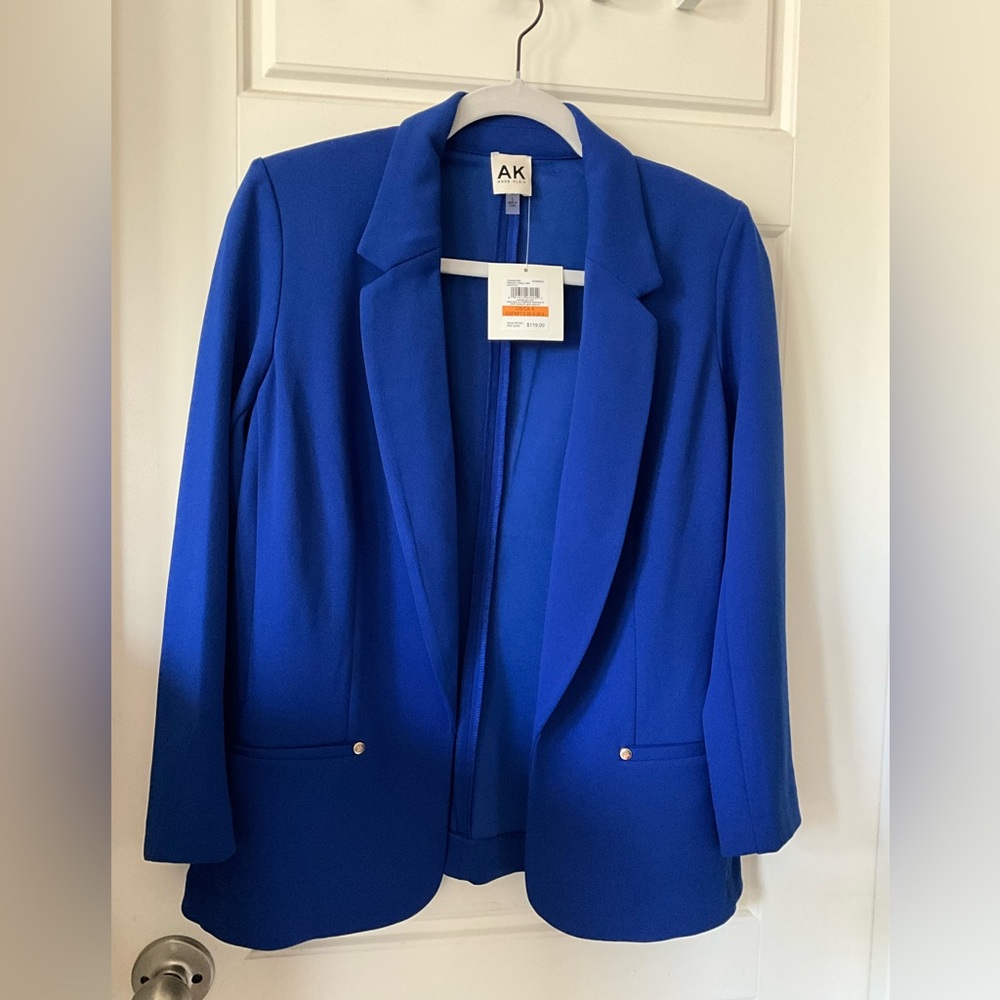 Anne Klein Cobalt Blue Open-Front Blazer